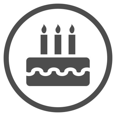 Doğum günü pastası yuvarlak vektör simgesi