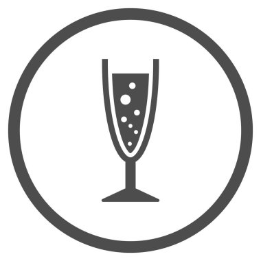Şampanya Kadehi yuvarlak vektör simgesi