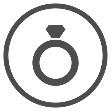 Elmas yüzük yuvarlak vektör simgesi