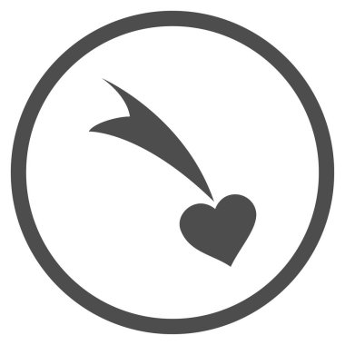 Düşen kalp yuvarlak vektör simgesi