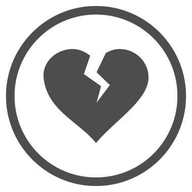 Kalp Break yuvarlak vektör simgesi