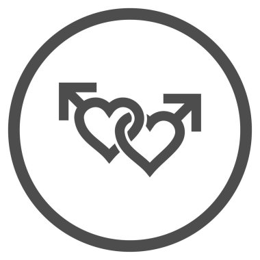 Vektör simge bağlantılı Eşcinsel kalpler yuvarlak