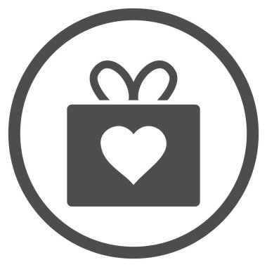 Sevgi hediye yuvarlak vektör simgesi