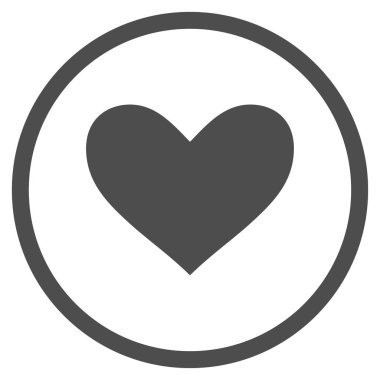 Aşk kalp yuvarlak vektör simgesi