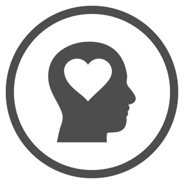 Kafa yuvarlak vektör simgesinde seviyorum