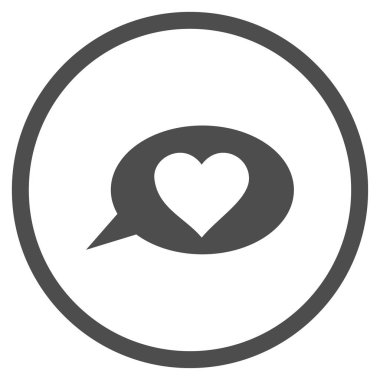 Aşk ileti balon yuvarlak vektör simgesi