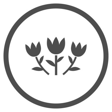 Lale çiçek yuvarlak vektör simgesi