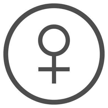 Venüs kadın sembolü yuvarlak vektör simgesi