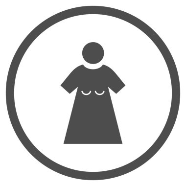 Kadın figürü yuvarlak vektör simgesi