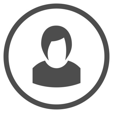 Kadın profili vektör simge yuvarlak