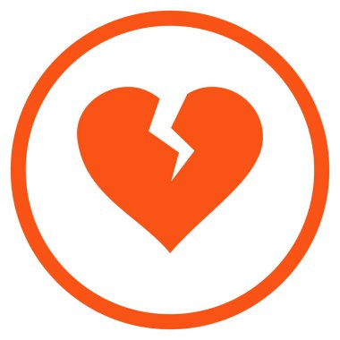 Kalp Break yuvarlak vektör simgesi