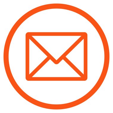 Mektup yuvarlak vektör simgesi