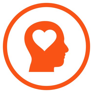 Kafa yuvarlak vektör simgesinde seviyorum