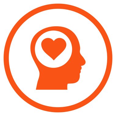 Kafa yuvarlak vektör simge düşünüyorum seviyorum