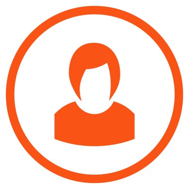 Kadın profili vektör simge yuvarlak