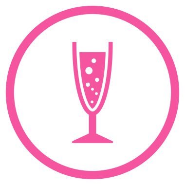 Şampanya Kadehi yuvarlak vektör simgesi