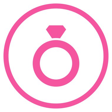 Elmas yüzük yuvarlak vektör simgesi