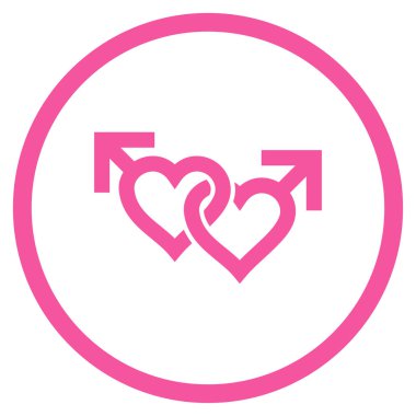 Vektör simge bağlantılı Eşcinsel kalpler yuvarlak