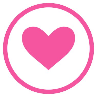 Aşk kalp yuvarlak vektör simgesi