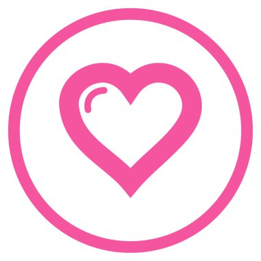 Aşk kalp yuvarlak vektör simgesi
