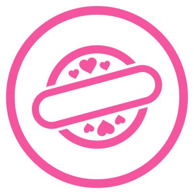 Aşk damga mühür yuvarlak vektör simgesi