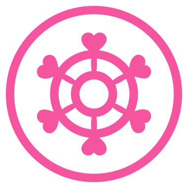 Güzel tekne direksiyon yuvarlak vektör simgesi