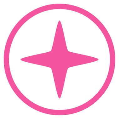 Işıltı yuvarlak vektör yıldız simgesi