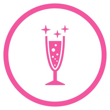 Işıltı şarap cam yuvarlak vektör simgesi