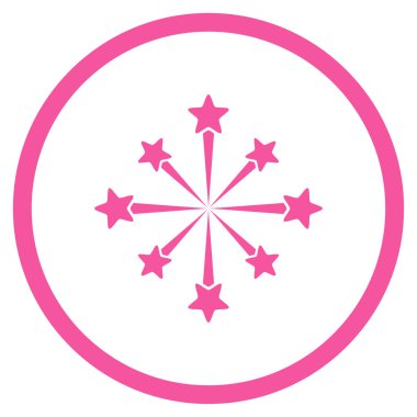 Yıldız patlama havai fişek yuvarlak vektör simgesi