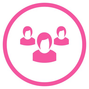 Kadın grubu yuvarlak vektör simgesi