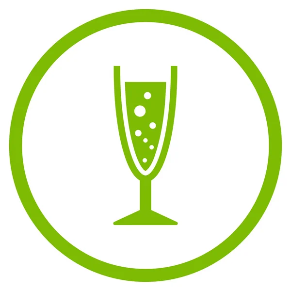 Icona vettoriale arrotondata in vetro champagne — Vettoriale Stock
