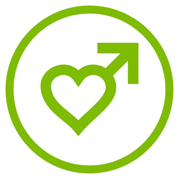 Corazón masculino redondeado Vector icono — Vector de stock