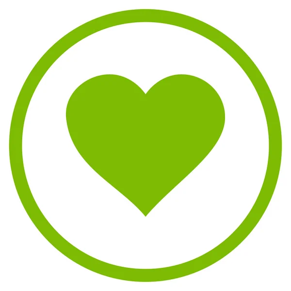 San Valentín corazón redondeado Vector icono — Vector de stock