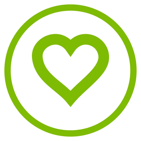 San Valentín corazón redondeado Vector icono — Vector de stock