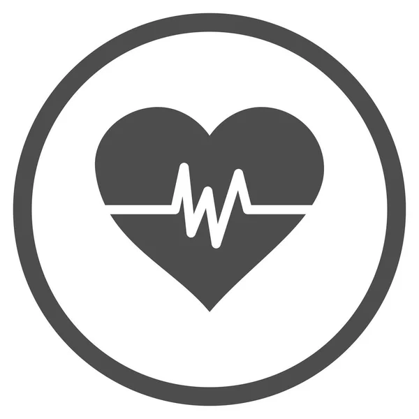 Καρδιά σφυγμού στρογγυλεμένες διάνυσμα εικονίδιο — Διανυσματικό Αρχείο