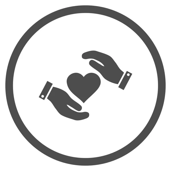 Αγάπη καρδιά φροντίδα χέρια στρογγυλεμένες διάνυσμα εικονίδιο — Διανυσματικό Αρχείο