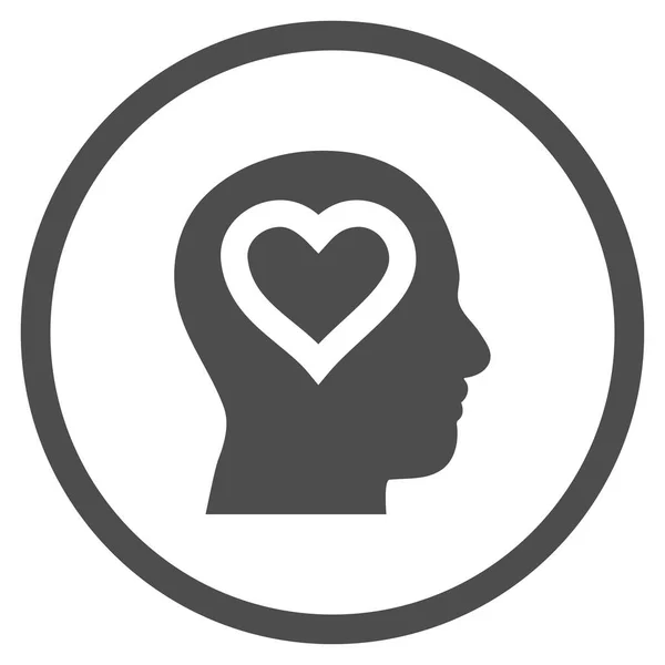 Icône vectorielle arrondie de l'amour en tête — Image vectorielle
