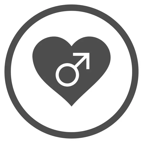 Male Love Heart Rounded Vector Icon — Stock Vector