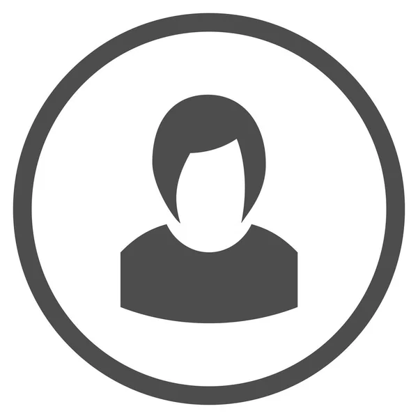 Icône vectorielle ronde de profil de femme — Image vectorielle