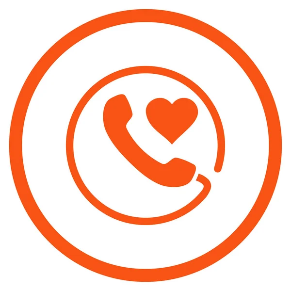 Liebe Telefon gerundete Vektor-Symbol — Stockvektor