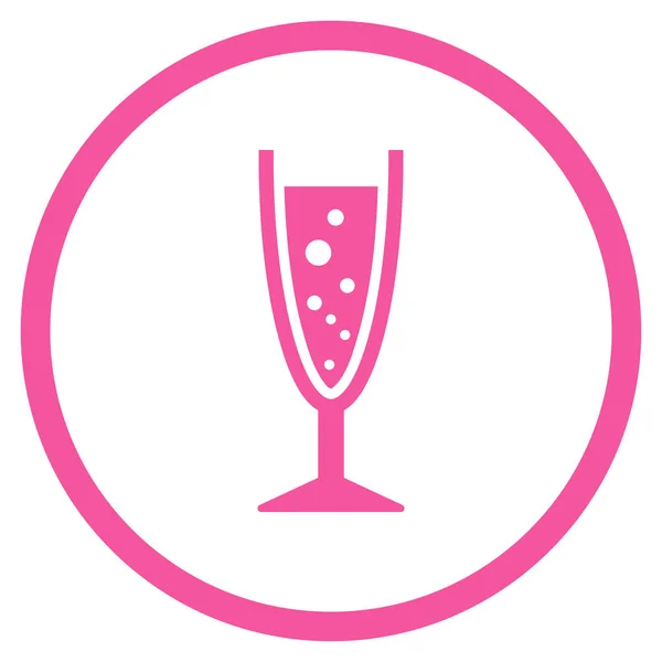 Ícone de vetor arredondado de copo de champanhe —  Vetores de Stock