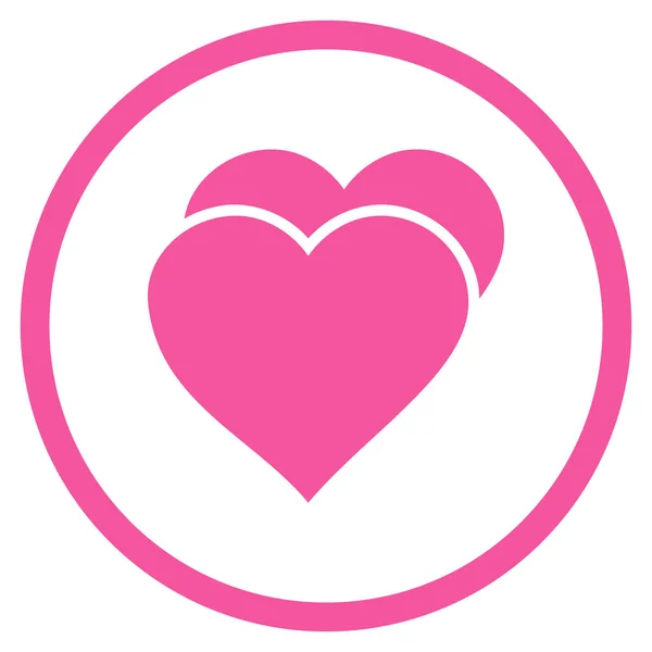 Love Hearts Rounded Vector Icon — Stock Vector