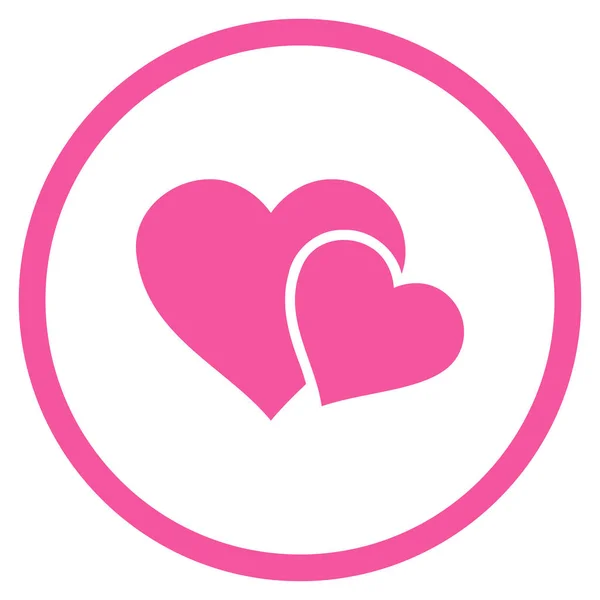 Love Hearts Rounded Vector Icon — Stock Vector