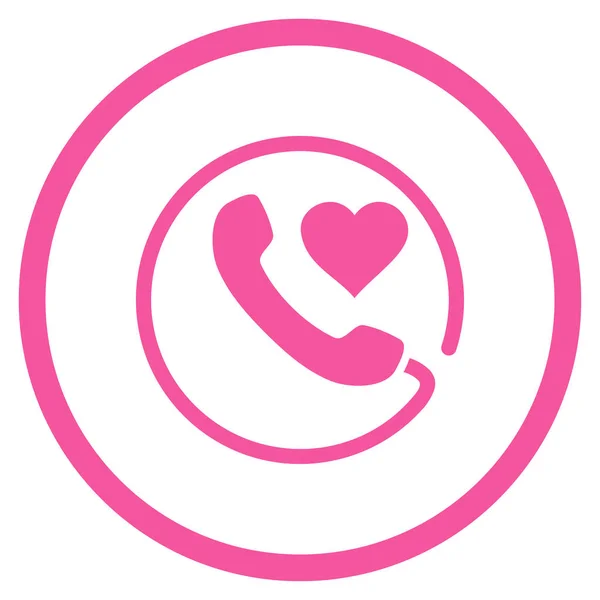 Love Phone Rounded Vector Icon — Stock Vector