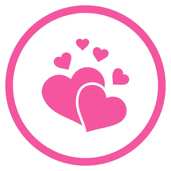Lovely Hearts Rounded Vector Icon — Stock Vector