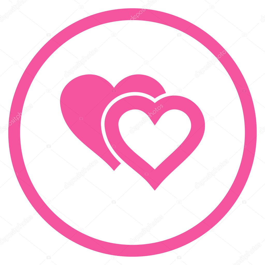 Love Hearts Rounded Vector Icon