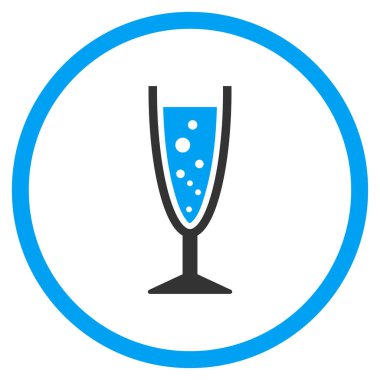 Şampanya Kadehi yuvarlak vektör simgesi