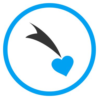 Düşen kalp yuvarlak vektör simgesi