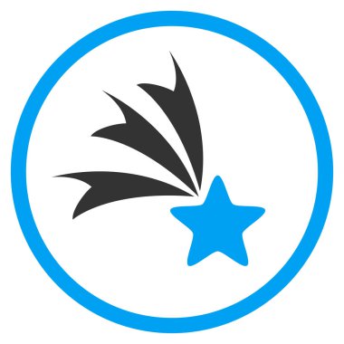 Kayan yıldızı yuvarlak vektör simgesi