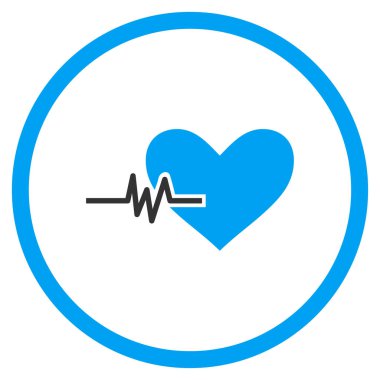 Kalp nabız yuvarlak vektör simgesi